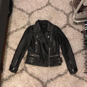 Top Shop faux leather biker jacket